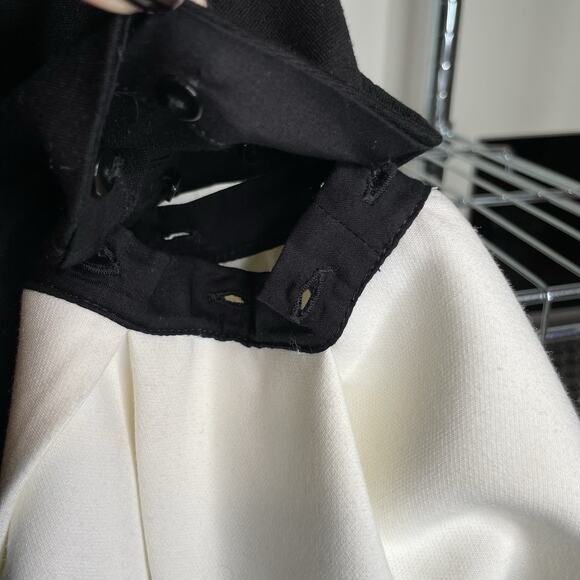 Anne Fontaine Women's Black White Moera Ruffle Dress Size 38 Parisian Chic - Picture 9 of 14